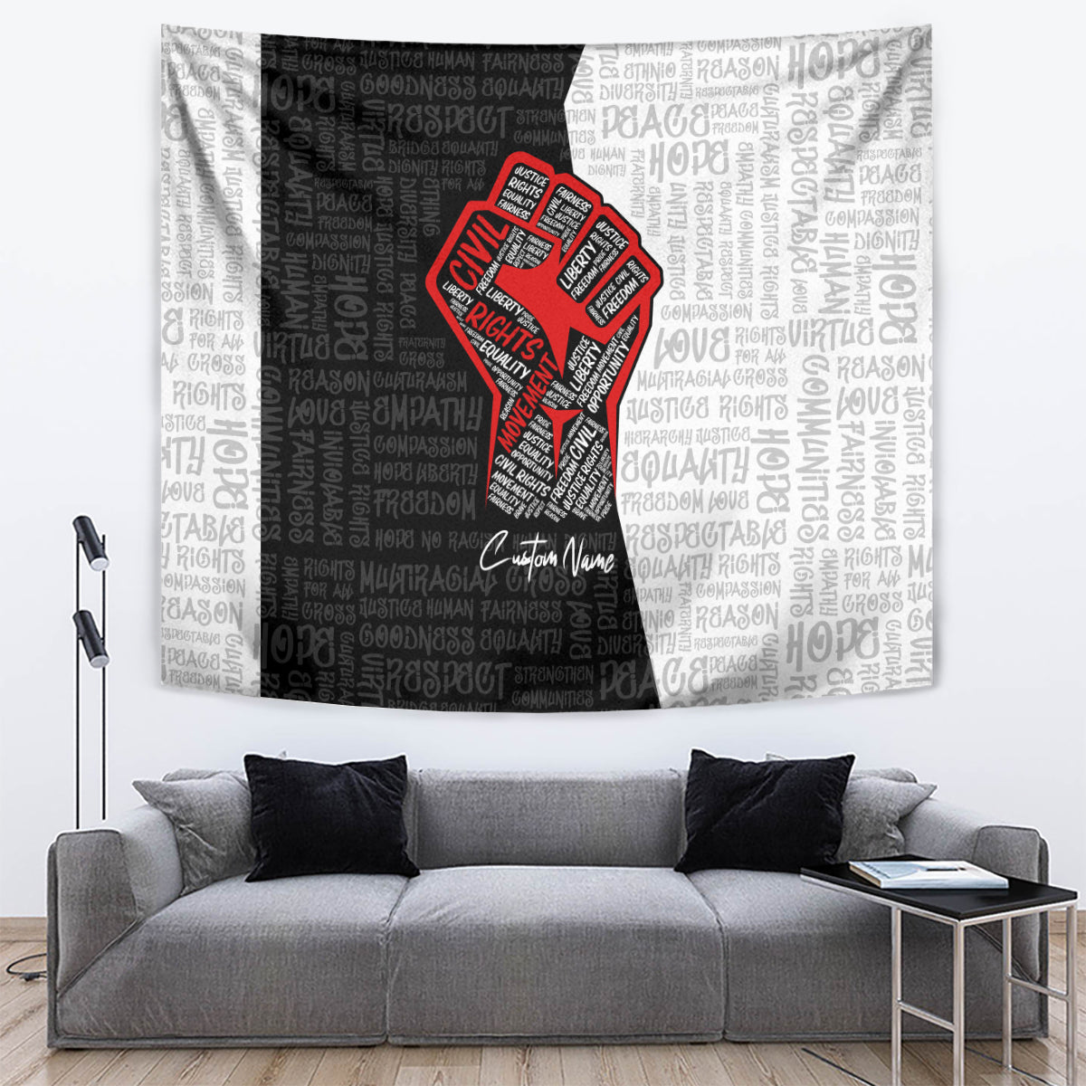 Personalized Civil Rights Movement Justice Fist Tapestry