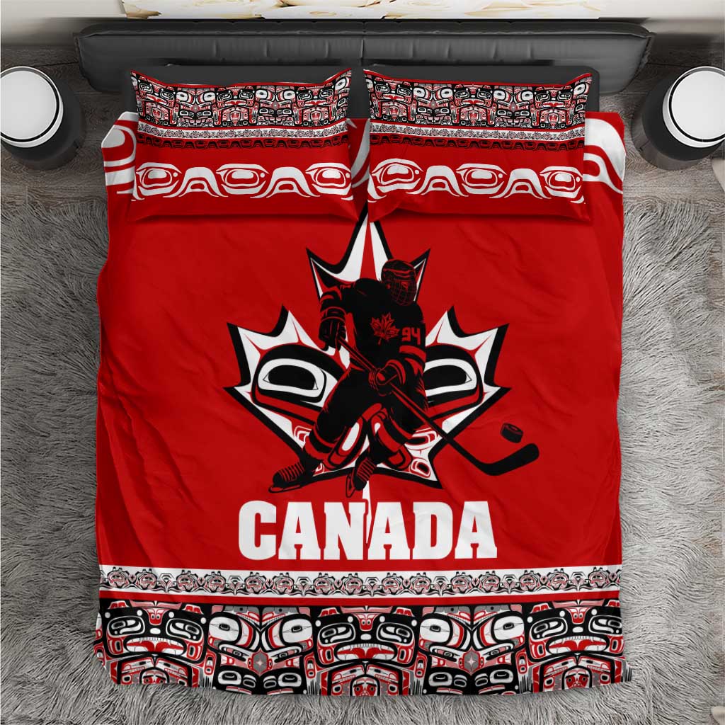 Haida Hockey Canada Bedding Set Maple Leaf