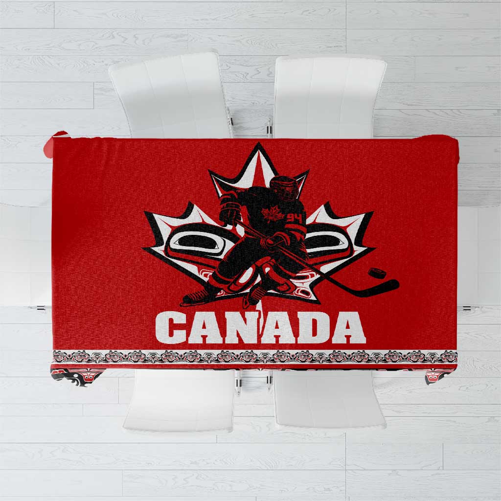 Haida Hockey Canada Tablecloth Maple Leaf