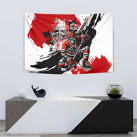Canada Hockey Skull Life and Death Tapestry