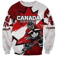 Personalized Canada Hockey Warrior Sweatshirt Bold Maple Leaf Sports Art
