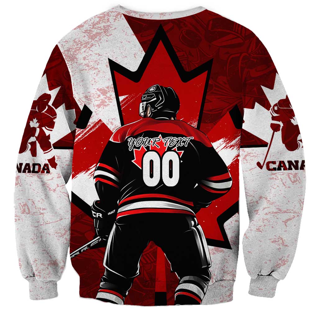 Personalized Canada Hockey Warrior Sweatshirt Bold Maple Leaf Sports Art