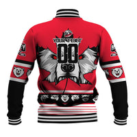 Personalized Polar Bear Hockey Canada Baseball Jacket Maple Leaf Ice Warrior