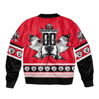 Personalized Polar Bear Hockey Canada Bomber Jacket Maple Leaf Ice Warrior