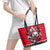 Polar Bear Hockey Canada Leather Tote Bag Maple Leaf Ice Warrior