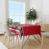 Polar Bear Hockey Canada Tablecloth Maple Leaf Ice Warrior