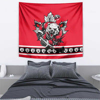 Polar Bear Hockey Canada Tapestry Maple Leaf Ice Warrior
