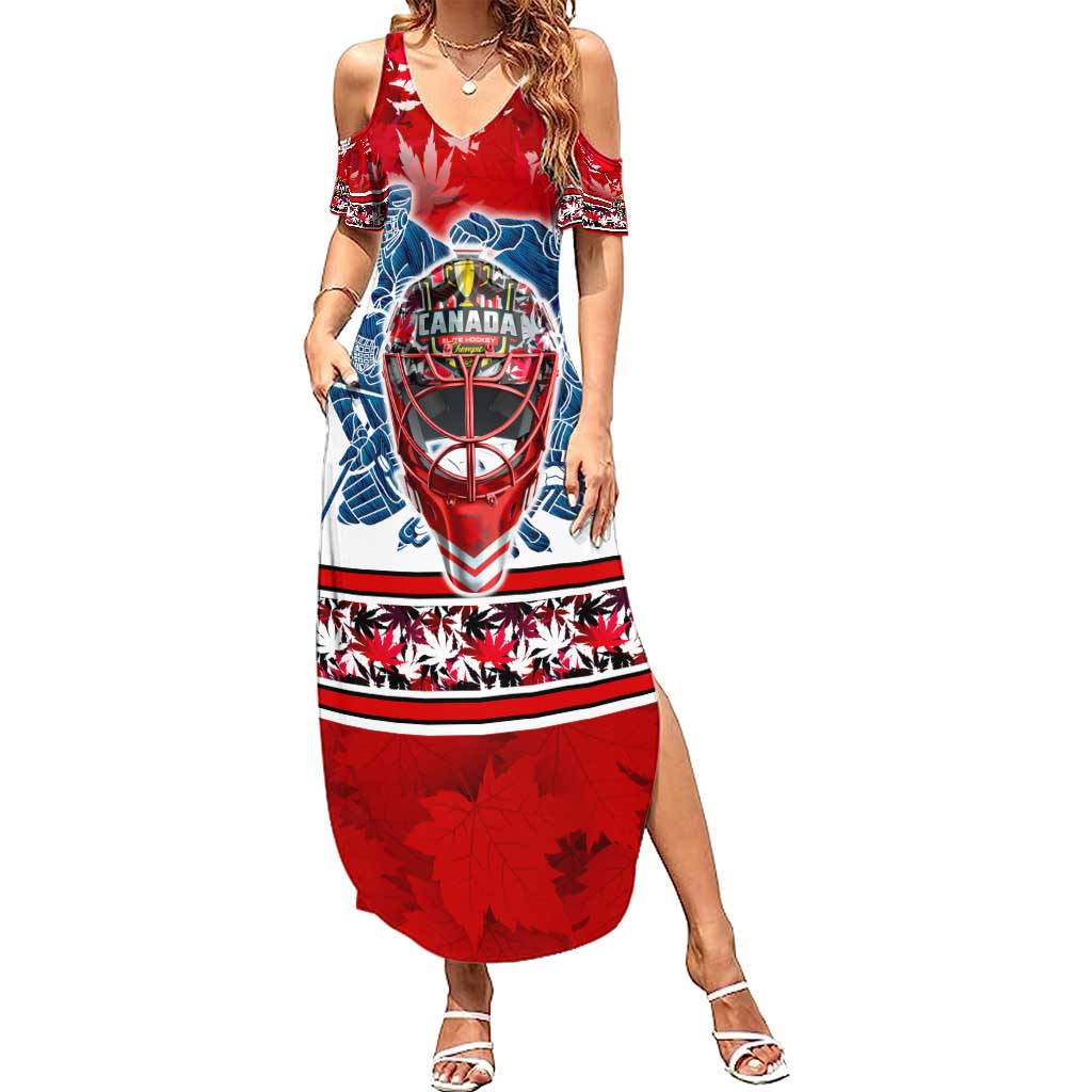 Personalized Canada Elite Hockey Summer Maxi Dress Champions Spirit