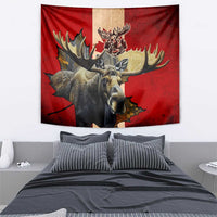 Canada Moose Tapestry Canadian Flag Maple Leaf Vintage