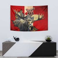 Canada Moose Tapestry Canadian Flag Maple Leaf Vintage