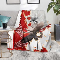 Moose Hunting Blanket Canada Maple Leaf