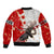 Moose Hunting Sleeve Zip Bomber Jacket Canada Maple Leaf