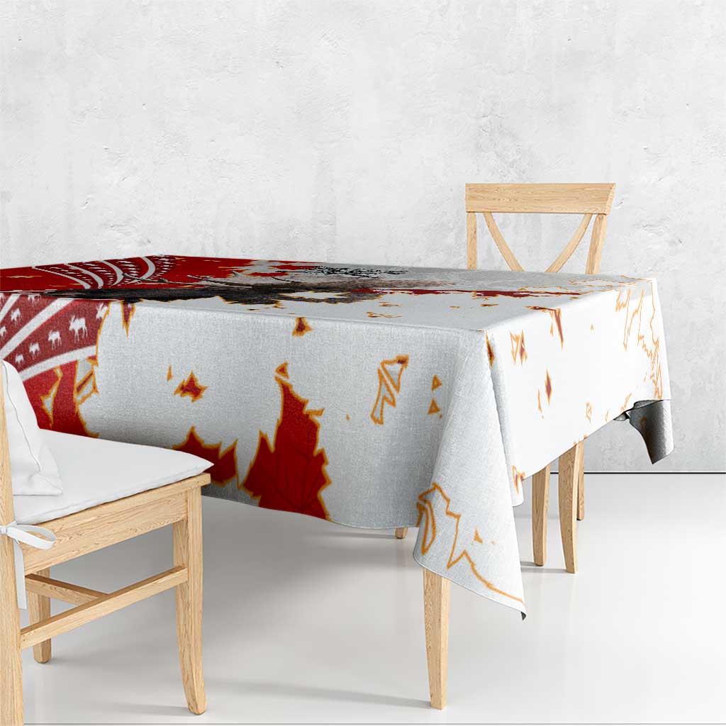 Moose Hunting Tablecloth Canada Maple Leaf