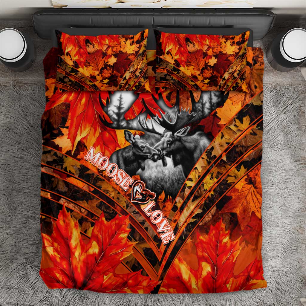 Moose Love Bedding Set Maple Leaf Autumn Passion