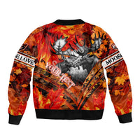Personalized Moose Love Bomber Jacket Maple Leaf Autumn Passion