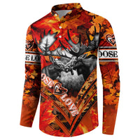 Personalized Moose Love Button Sweatshirt Maple Leaf Autumn Passion
