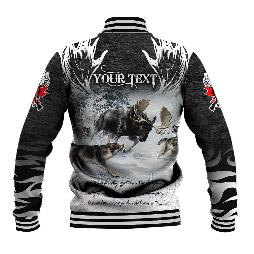 The Wolves Hunting Moose Baseball Jacket