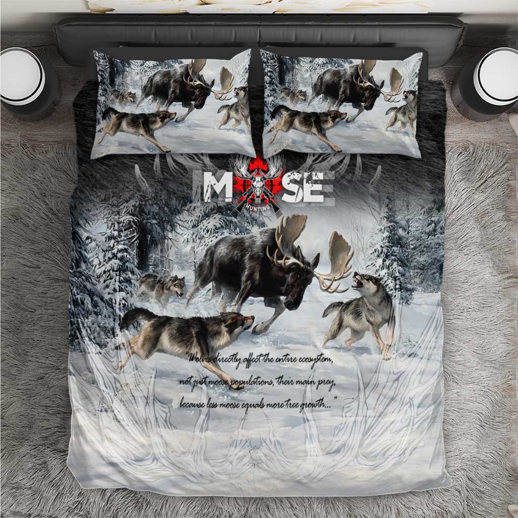 The Wolves Hunting Moose Bedding Set