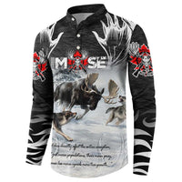 The Wolves Hunting Moose Button Sweatshirt