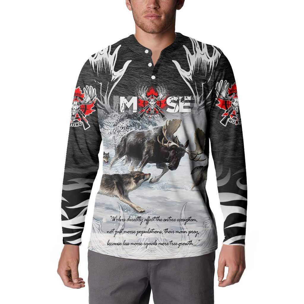 The Wolves Hunting Moose Button Sweatshirt