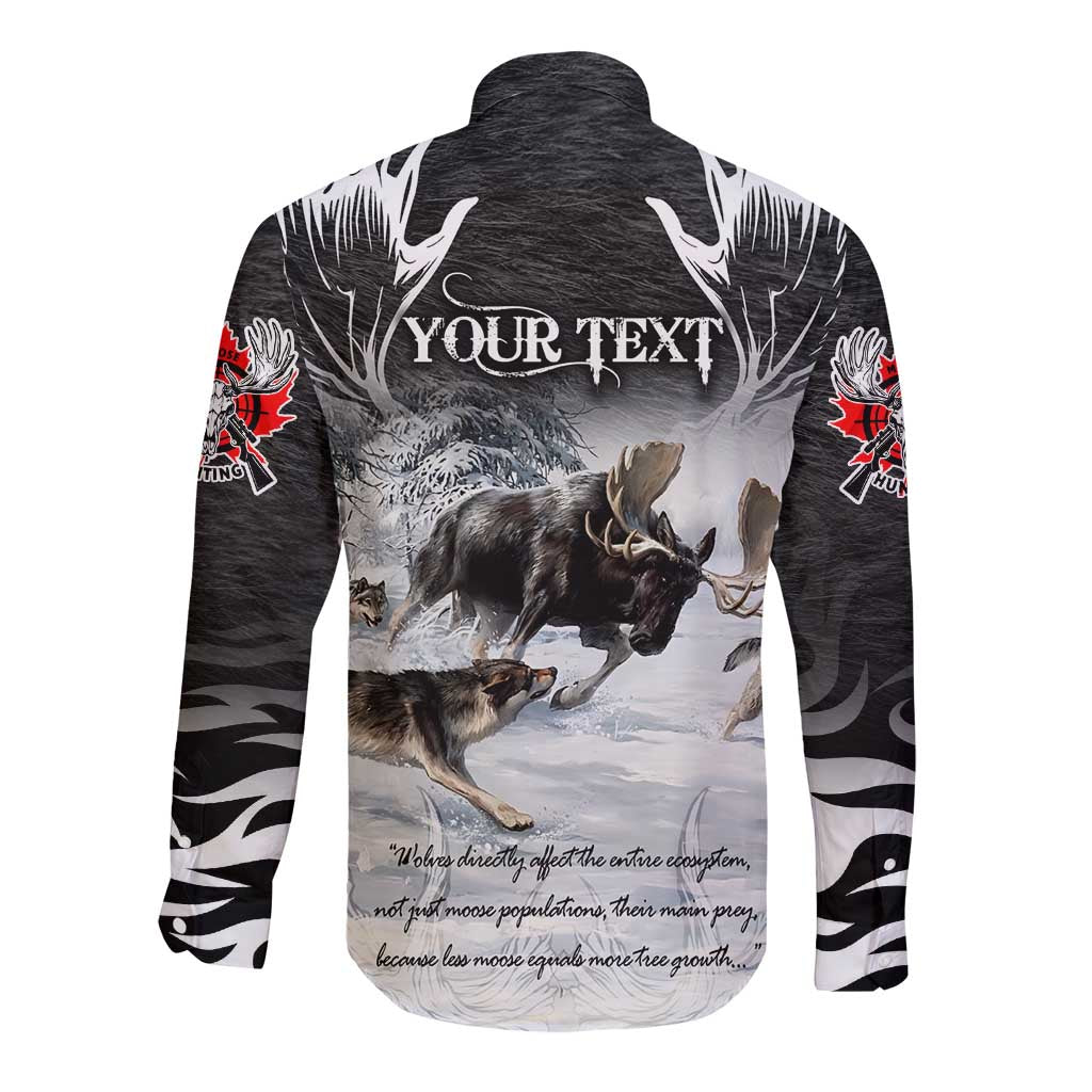 The Wolves Hunting Moose Long Sleeve Button Shirt