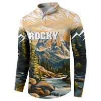 The Beauty of Rocky Mountains Button Sweatshirt