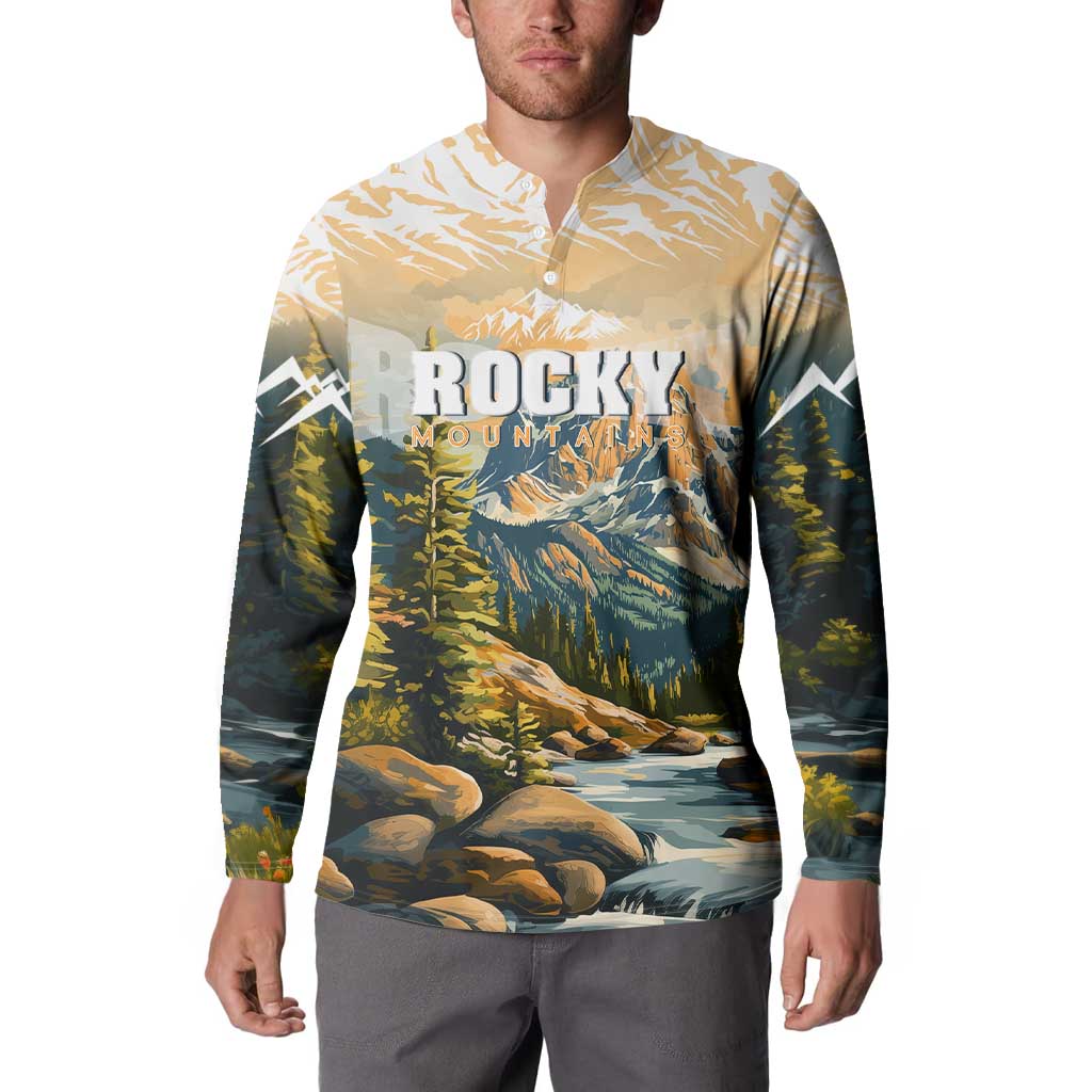 The Beauty of Rocky Mountains Button Sweatshirt
