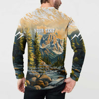 The Beauty of Rocky Mountains Button Sweatshirt