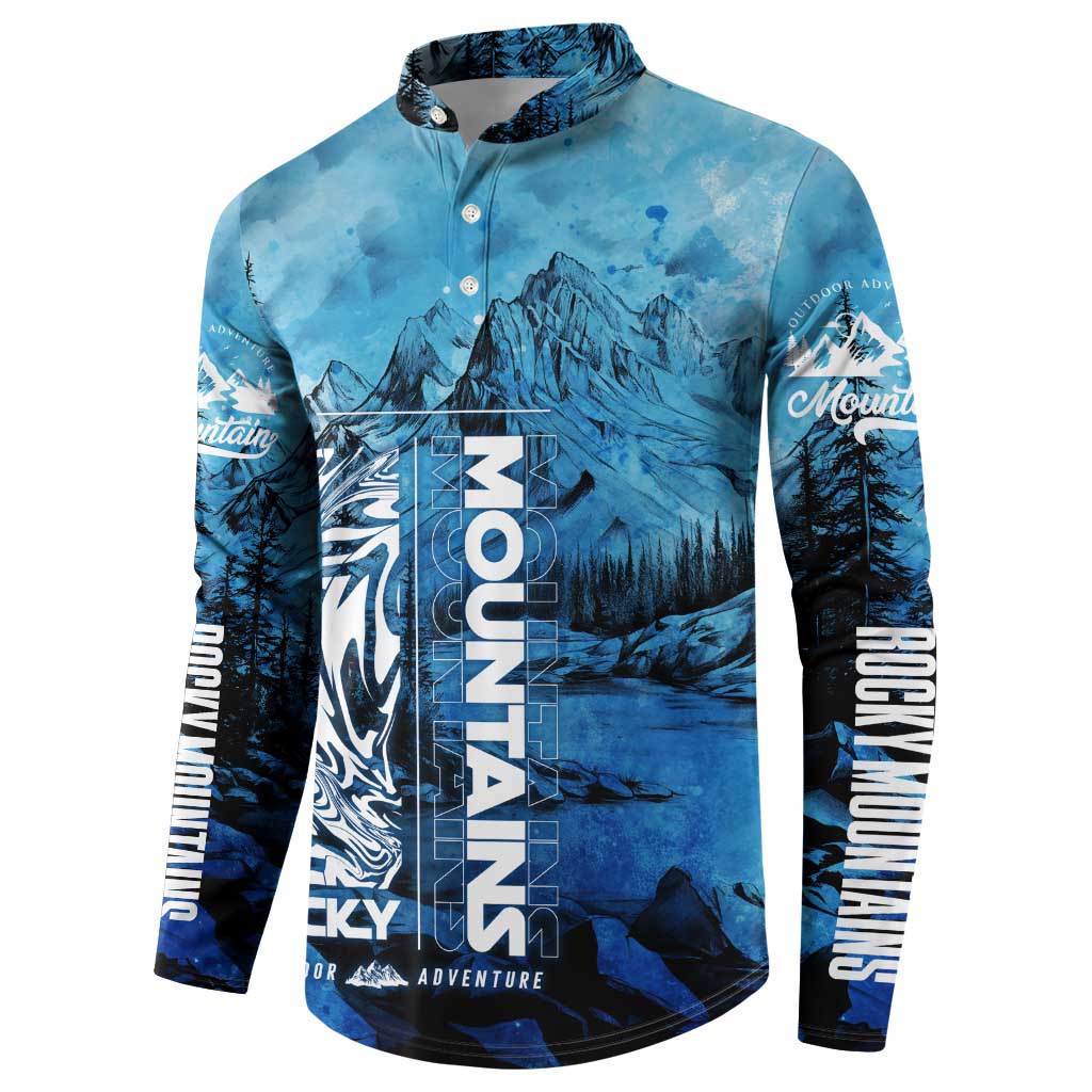 Rocky Mountains Button Sweatshirt Outdoor Adventure
