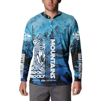 Rocky Mountains Button Sweatshirt Outdoor Adventure