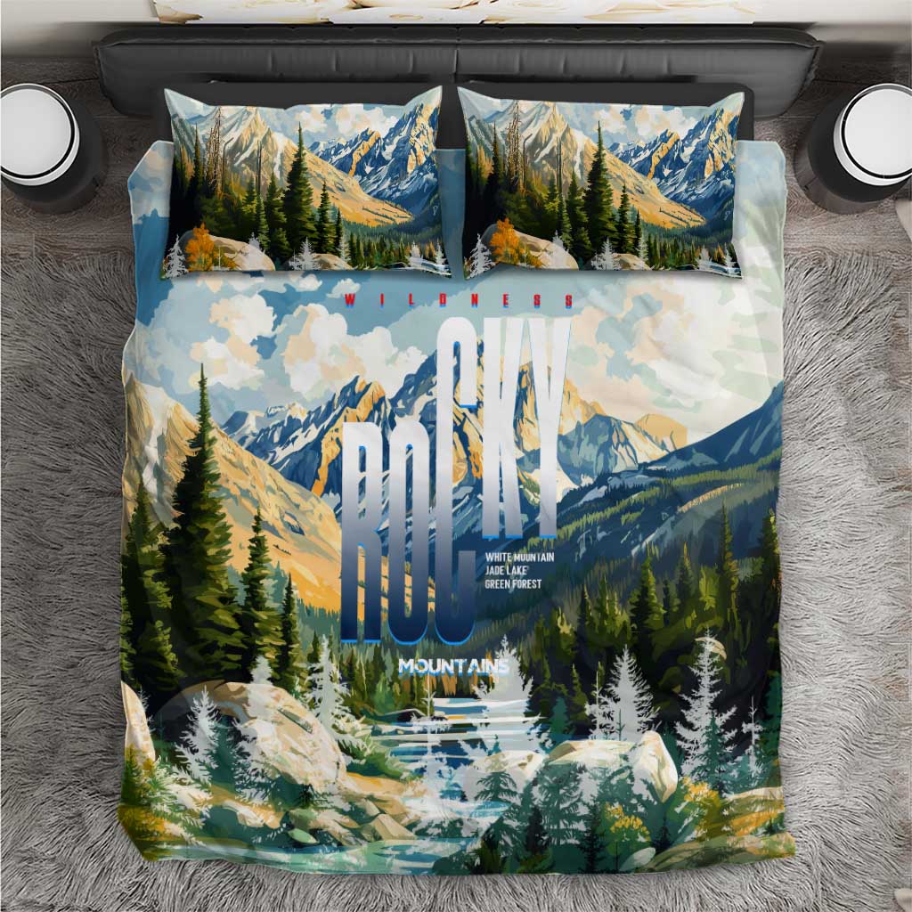 Wilderness of Rocky Mountains Bedding Set