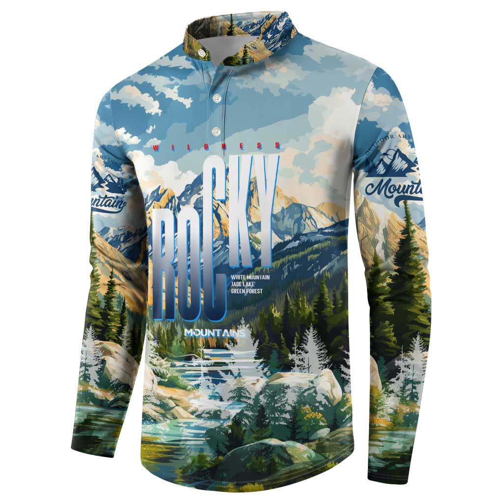 Wilderness of Rocky Mountains Button Sweatshirt