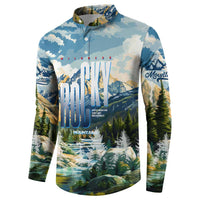 Wilderness of Rocky Mountains Button Sweatshirt