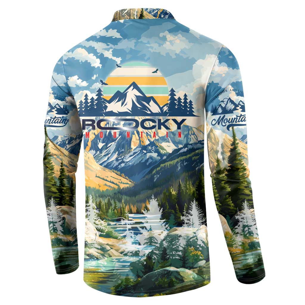 Wilderness of Rocky Mountains Button Sweatshirt