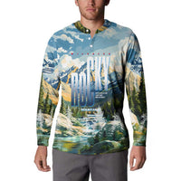 Wilderness of Rocky Mountains Button Sweatshirt