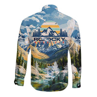 Wilderness of Rocky Mountains Long Sleeve Button Shirt