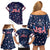 USA Hockey Family Matching Off Shoulder Short Dress and Hawaiian Shirt Summer Paris 2024 - Wonder Print Shop