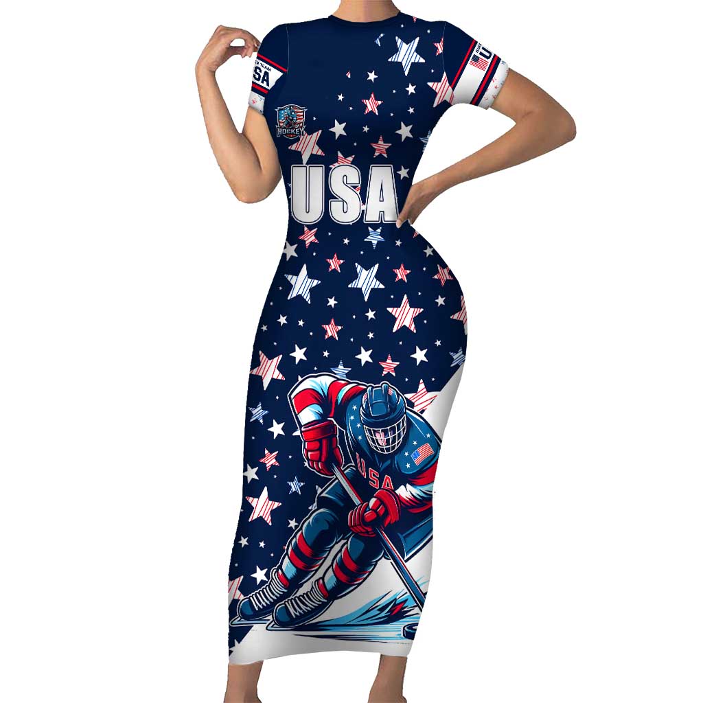 USA Hockey Short Sleeve Bodycon Dress Summer Paris 2024