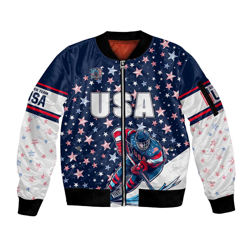 USA Hockey Sleeve Zip Bomber Jacket Summer Paris 2024