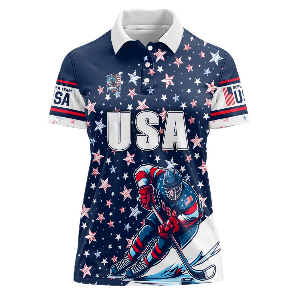 USA Hockey Women Polo Shirt Summer Paris 2024