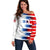 USA Soccer Off Shoulder Sweater Summer Paris 2024 - Wonder Print Shop