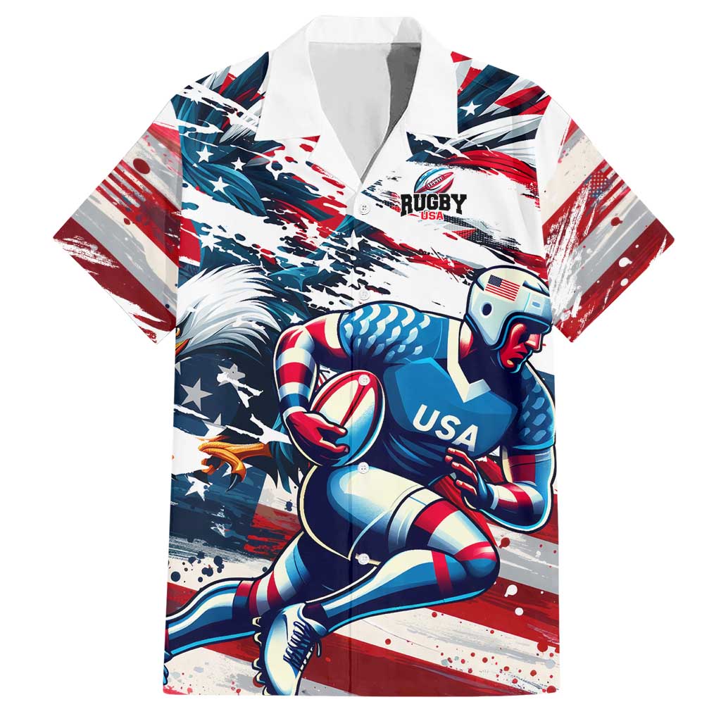 USA Rugby Hawaiian Shirt Summer Paris 2024 - Wonder Print Shop