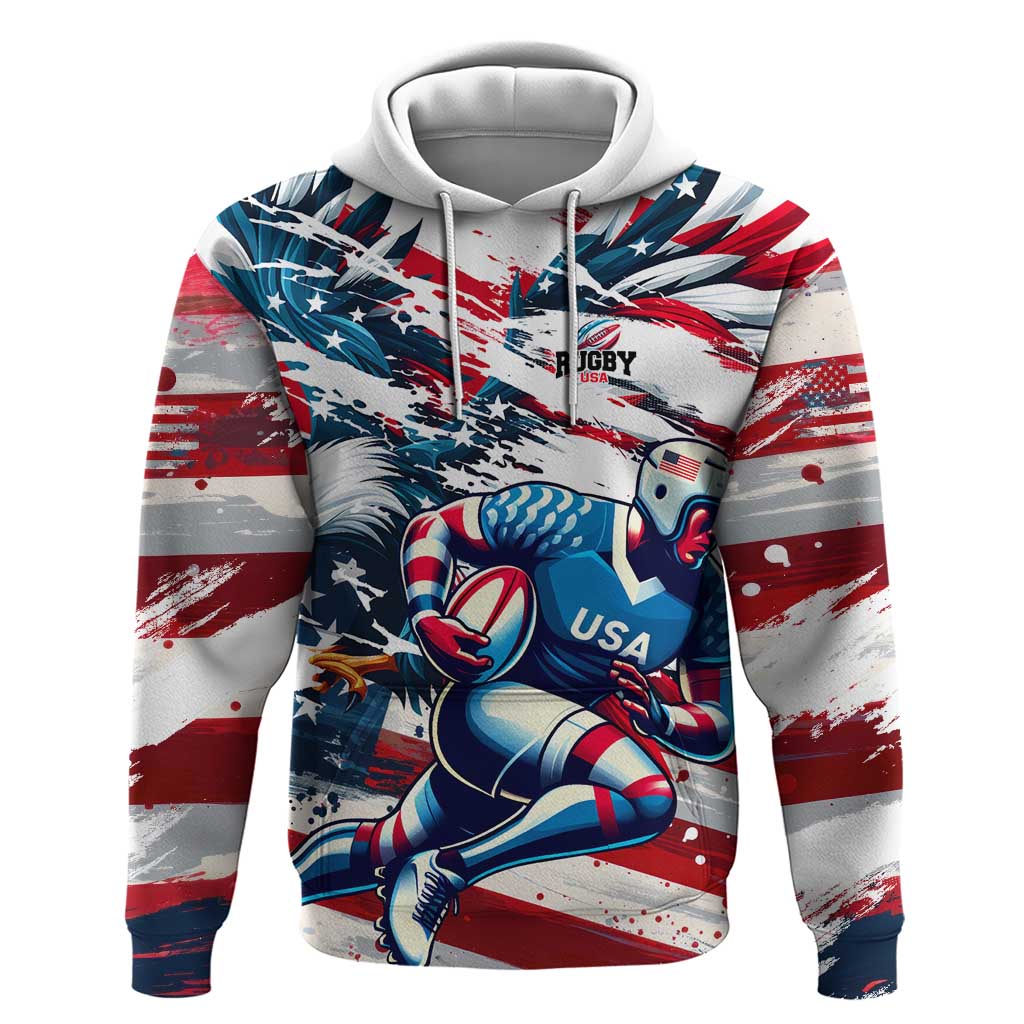 USA Rugby Hoodie Summer Paris 2024 - Wonder Print Shop