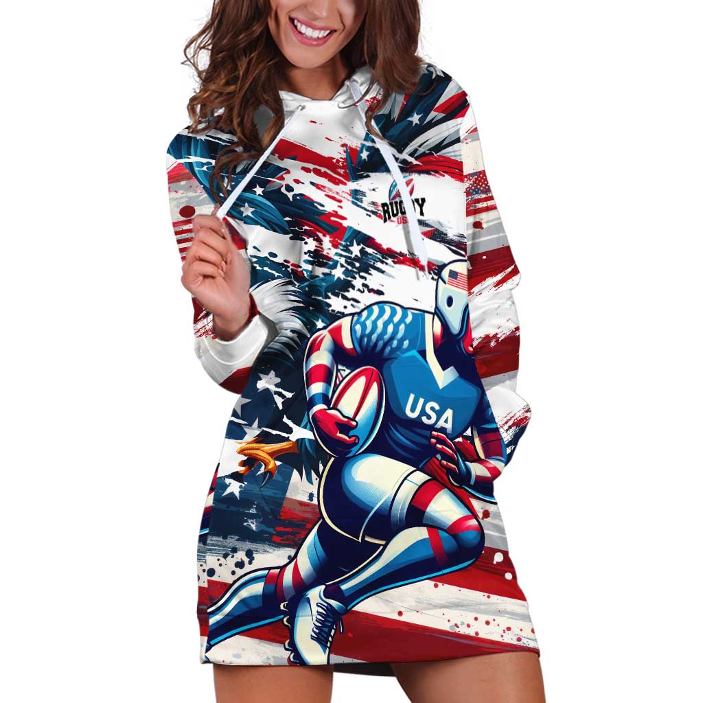 USA Rugby Hoodie Dress Summer Paris 2024 - Wonder Print Shop