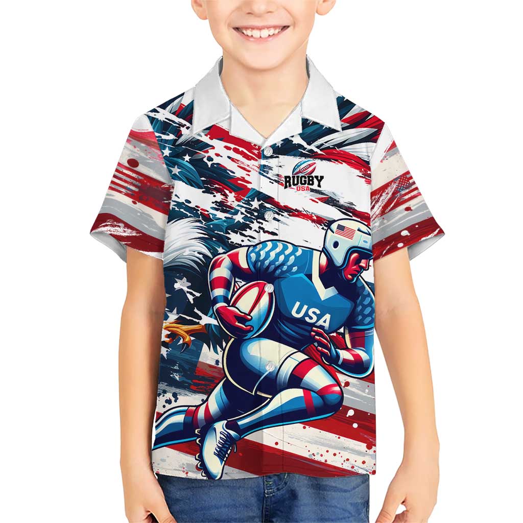 USA Rugby Kid Hawaiian Shirt Summer Paris 2024 - Wonder Print Shop