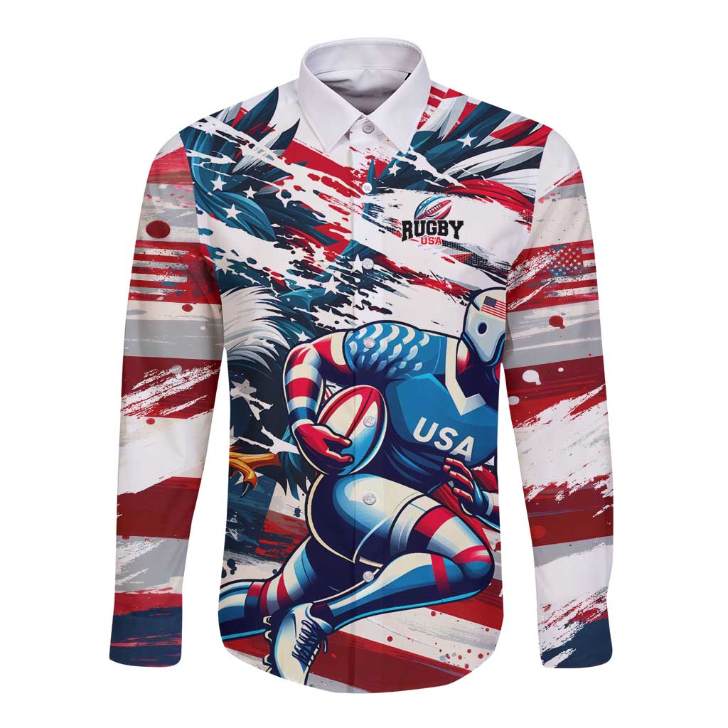 USA Rugby Long Sleeve Button Shirt Summer Paris 2024 - Wonder Print Shop