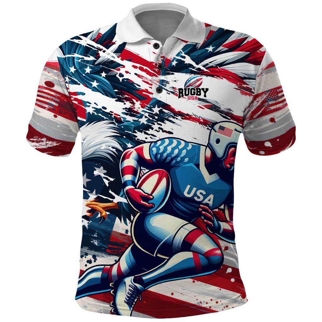 USA Rugby Polo Shirt Summer Paris 2024 - Wonder Print Shop