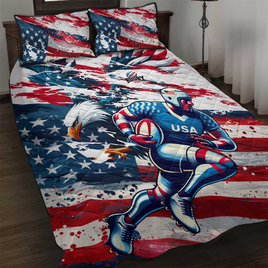 USA Rugby Quilt Bed Set Summer Paris 2024