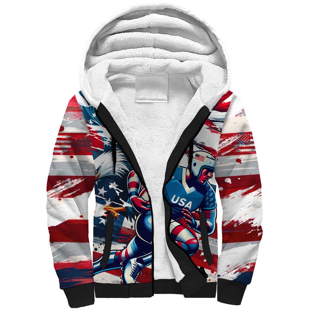 USA Rugby Sherpa Hoodie Summer Paris 2024 - Wonder Print Shop