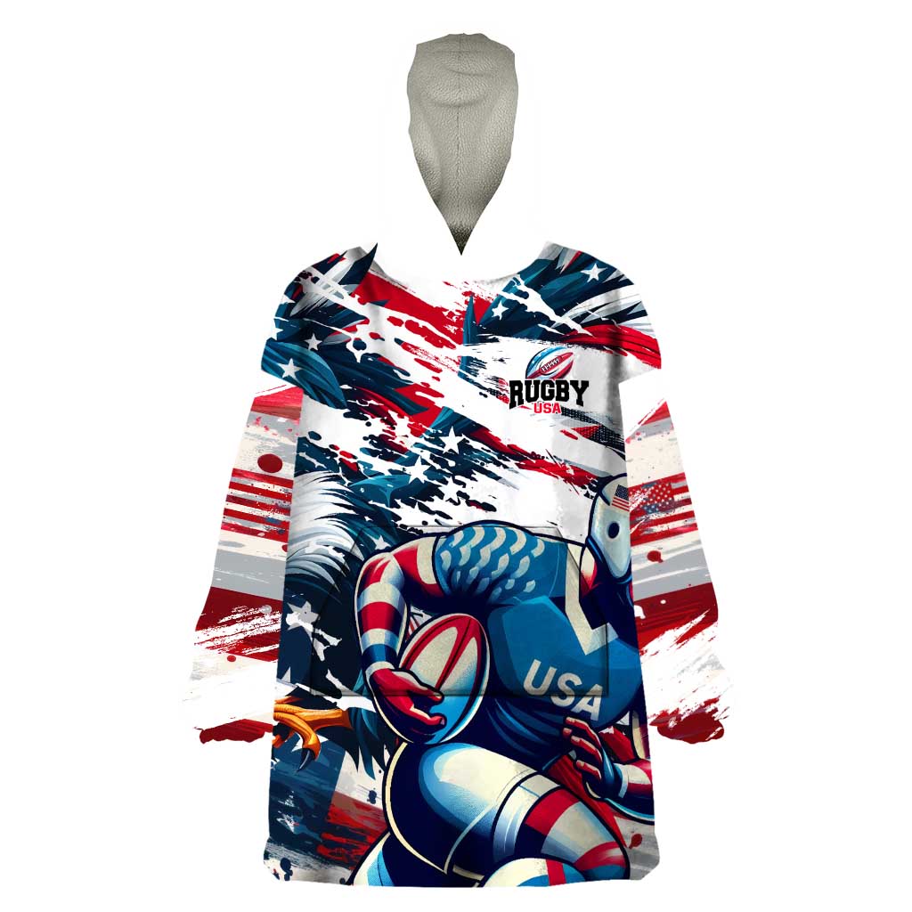 USA Rugby Wearable Blanket Hoodie Summer Paris 2024 - Wonder Print Shop